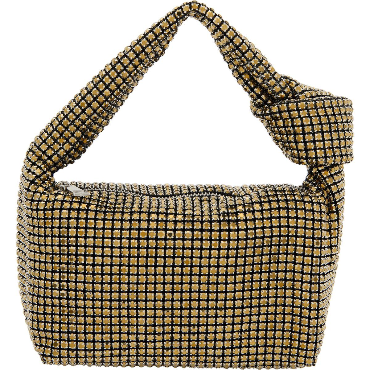Kristallbesetzte Abendtasche mit Knotengriff