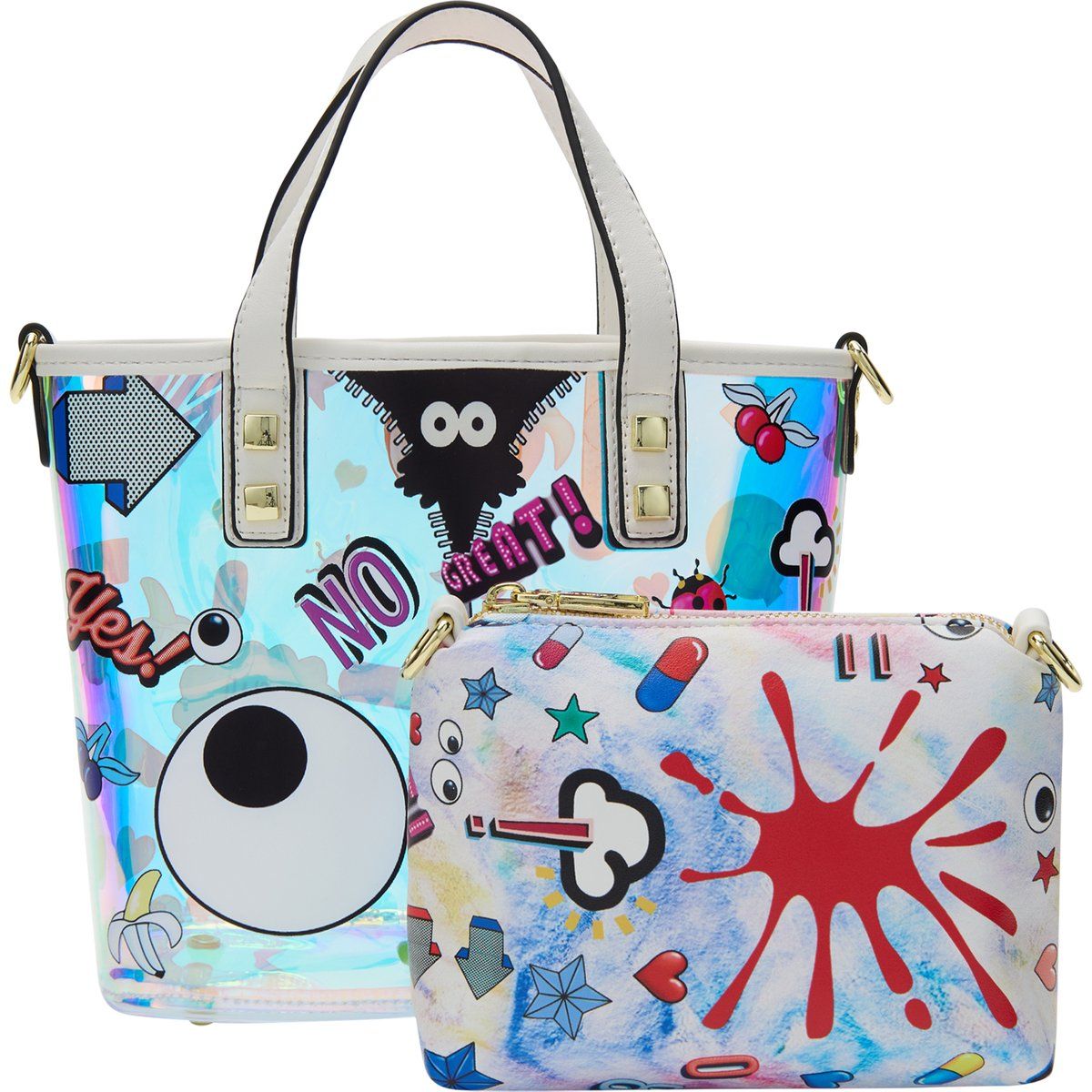 2-in-1 Tragetaschen-Set im Pop-Art-Stil