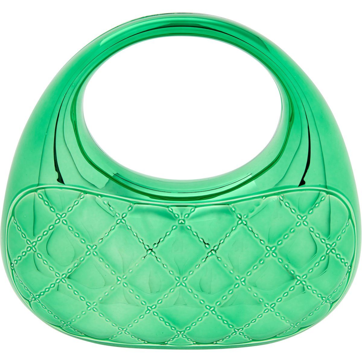 Gesteppte Hartschalen-Handtasche mit Rundgriff