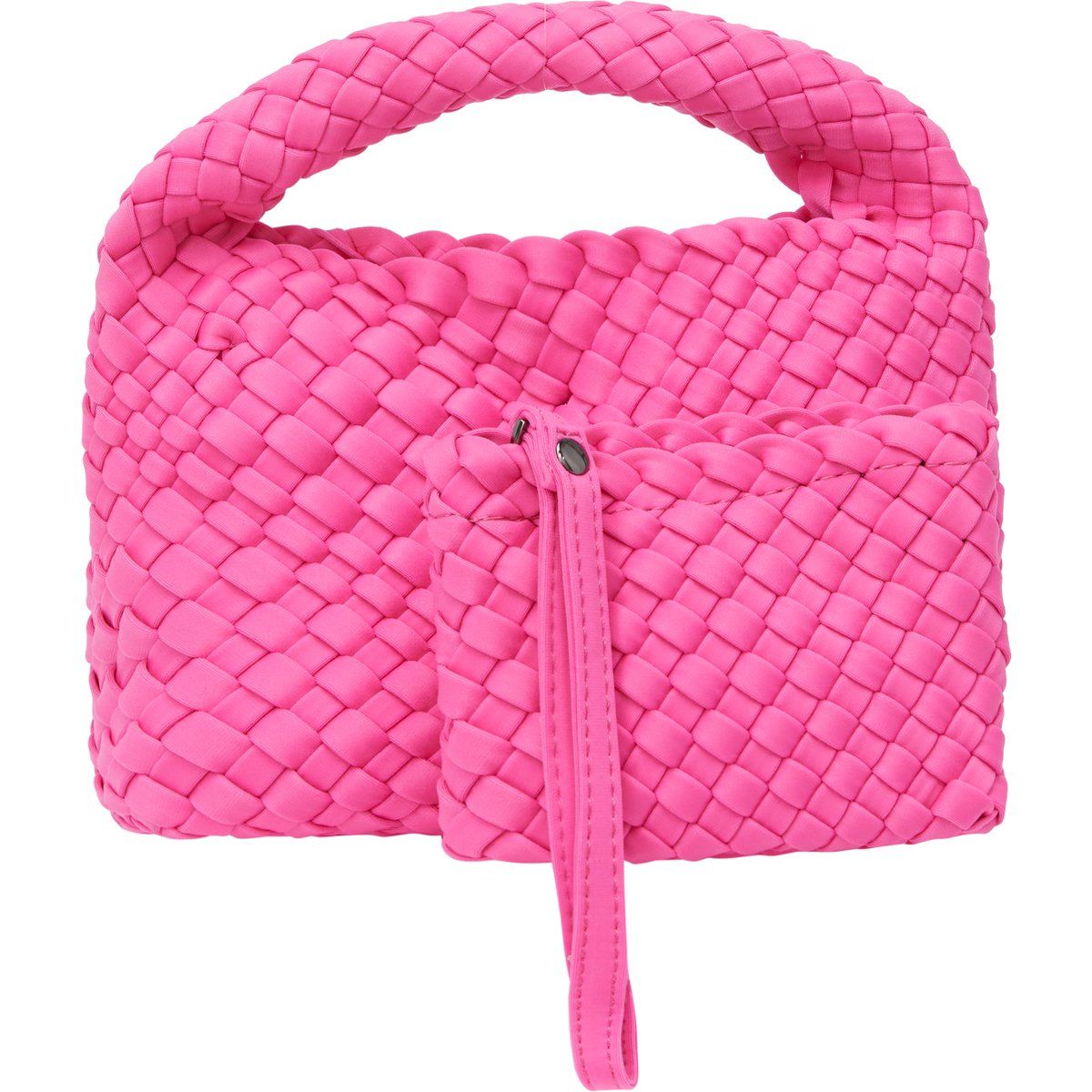 Geflochtene Neopren-Handtasche mit Pouch