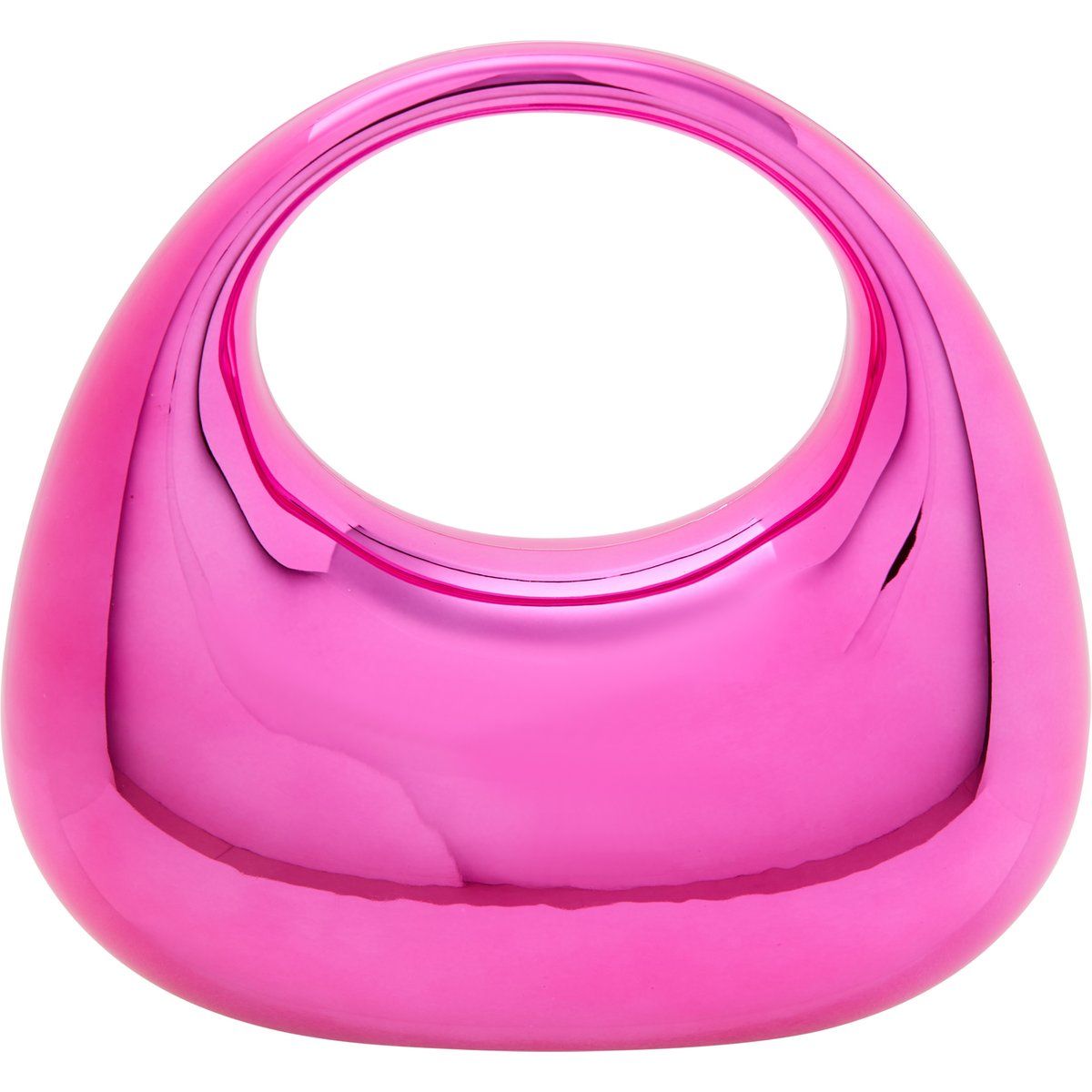 Skulpturale Metallic-Henkeltasche