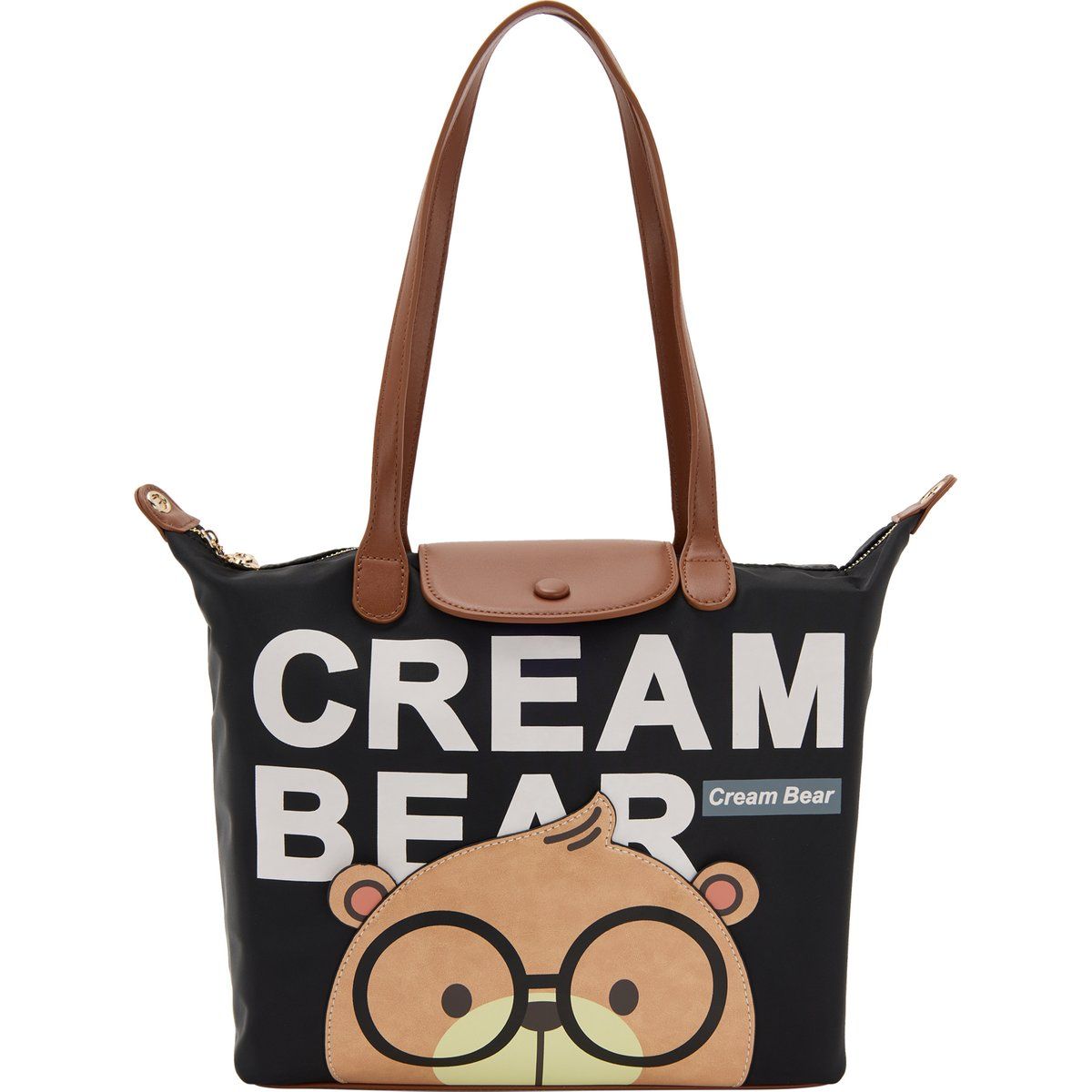 Charmante Trapez-Handtasche mit Bären-Motiv