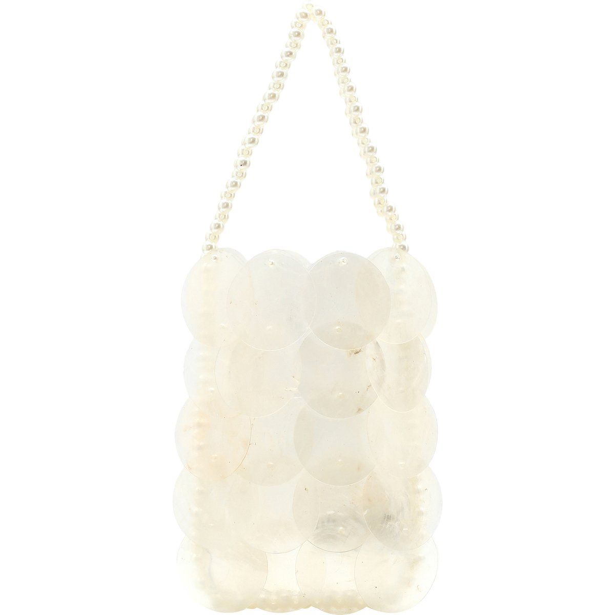 Pailletten-Handtasche mit Perlengriff