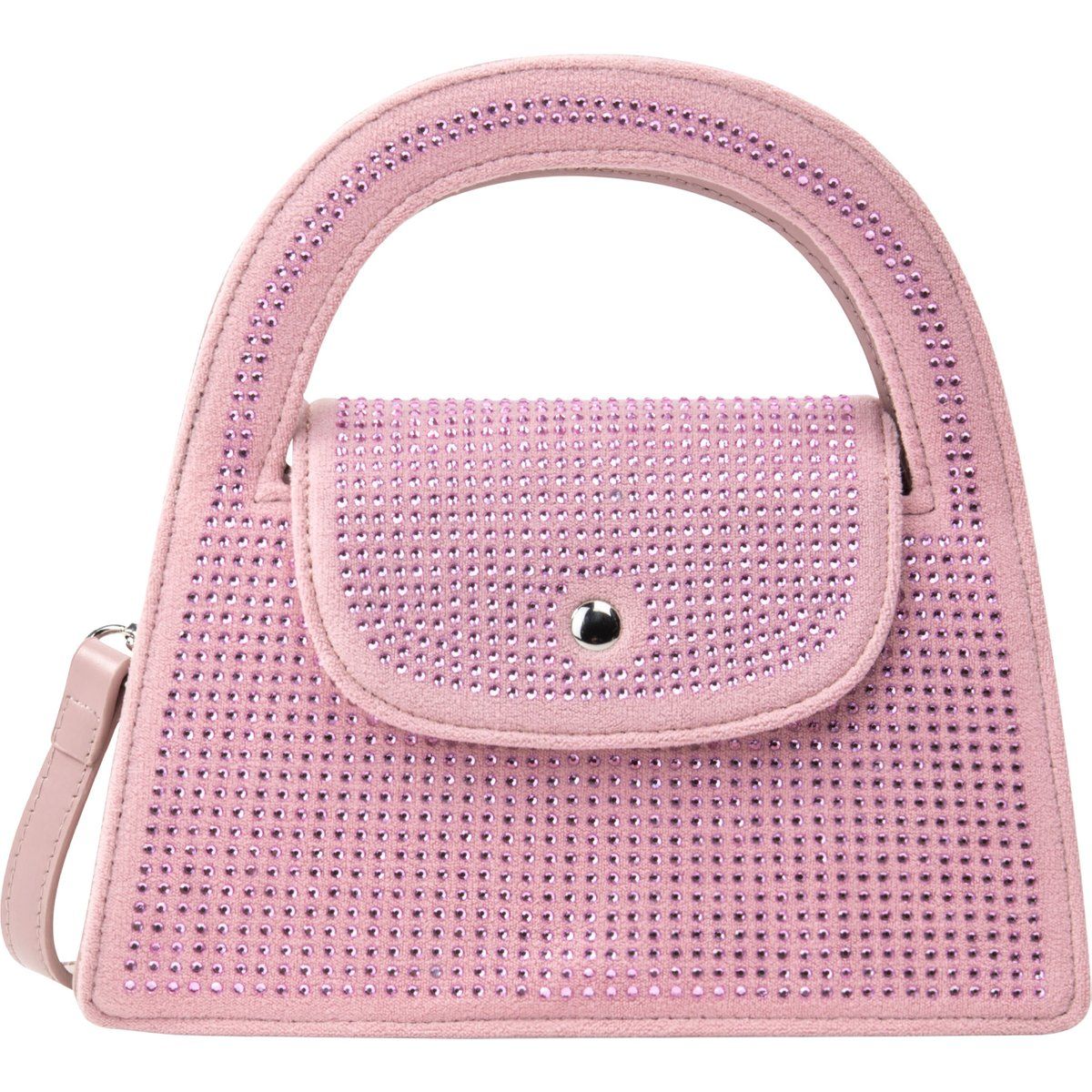 Kristallbesetzte Trapez-Mini-Handtasche