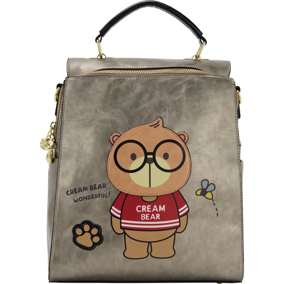 Trapezförmiger Rucksack mit Cream Bear