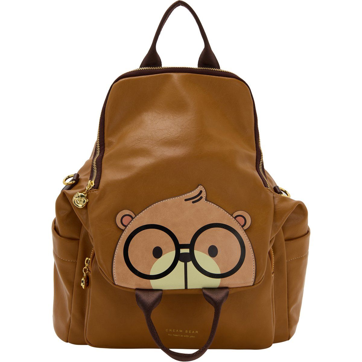 Trapezförmiger Rucksack mit süßem Bärenmotiv