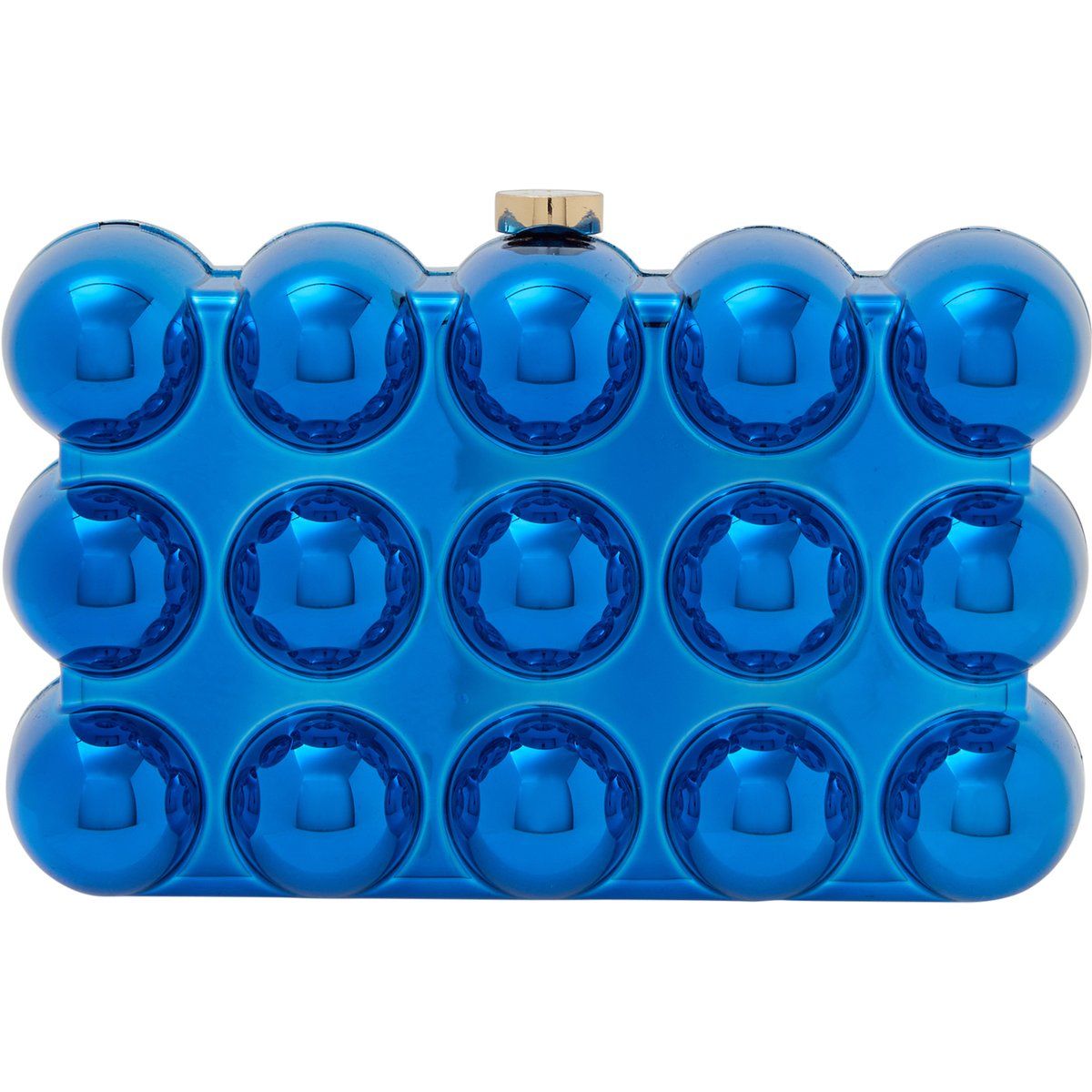 Box-Clutch mit Metallic-Blasenmuster