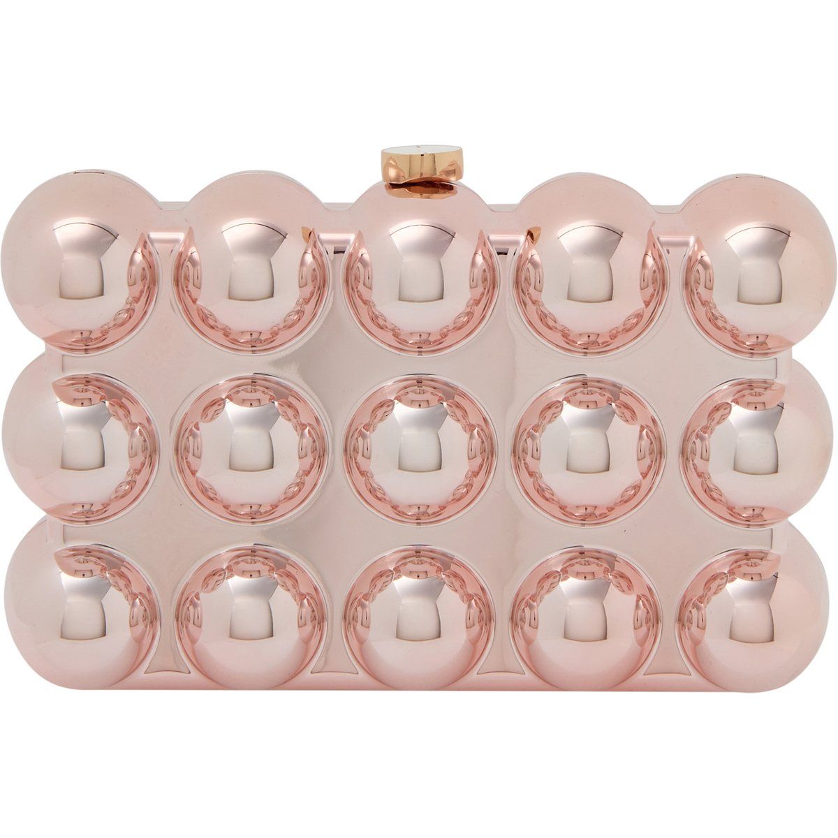 Geometrische Metallic-Clutch mit Noppenstruktur
