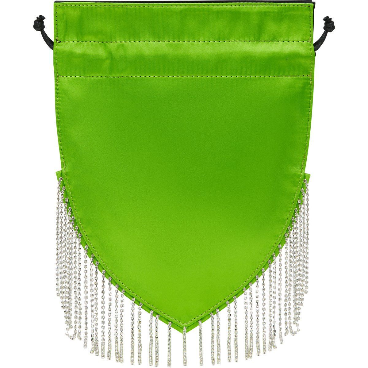 Satin-Clutch in Schildform mit Strass
