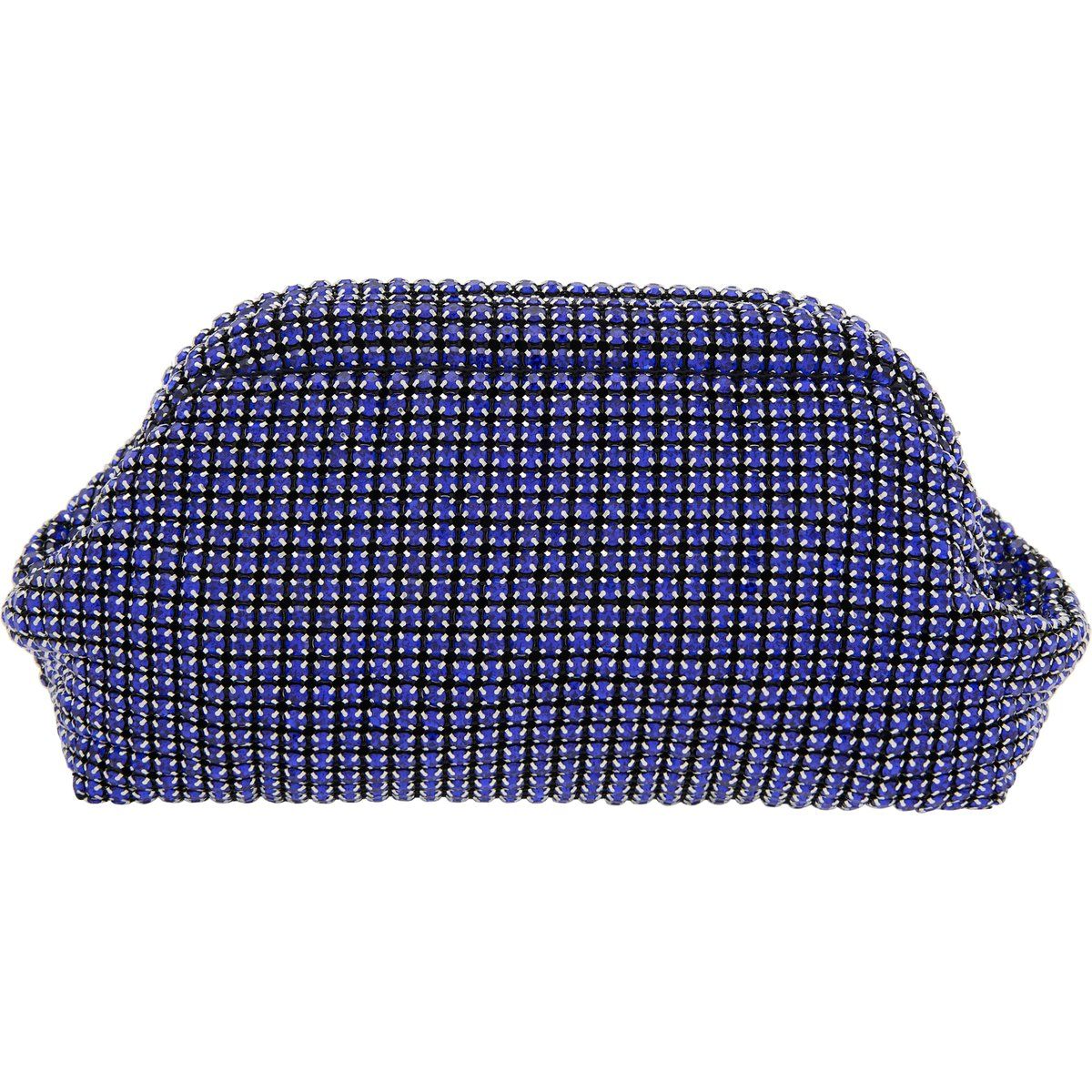 Geraffte Pouch-Clutch mit Strassbesatz