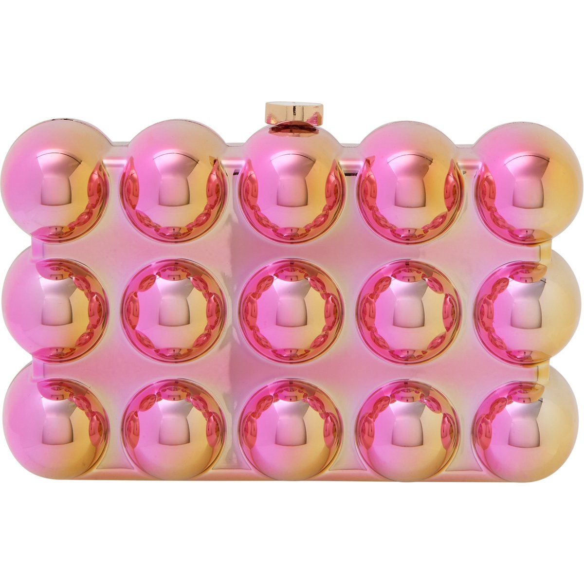 Schillernde Hardcase-Clutch mit Bubble-Struktur