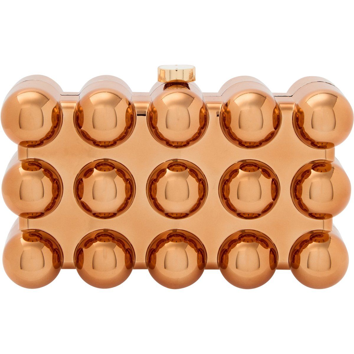 Skulpturale Box-Clutch mit Kuppelmuster