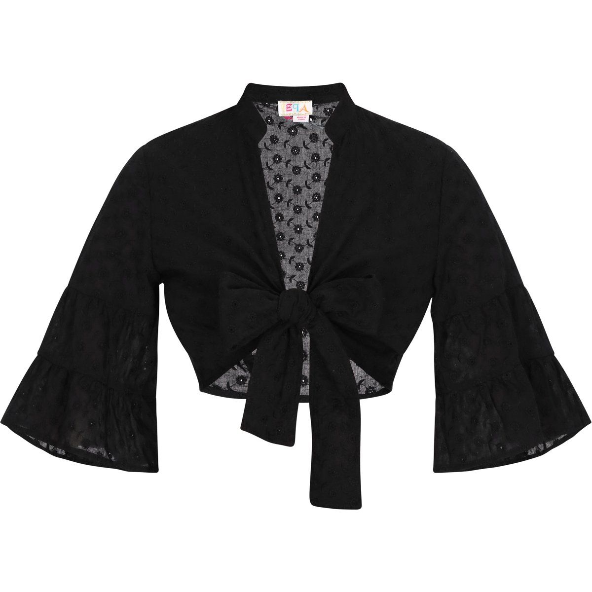 Strukturierte Crop-Bluse zum Binden