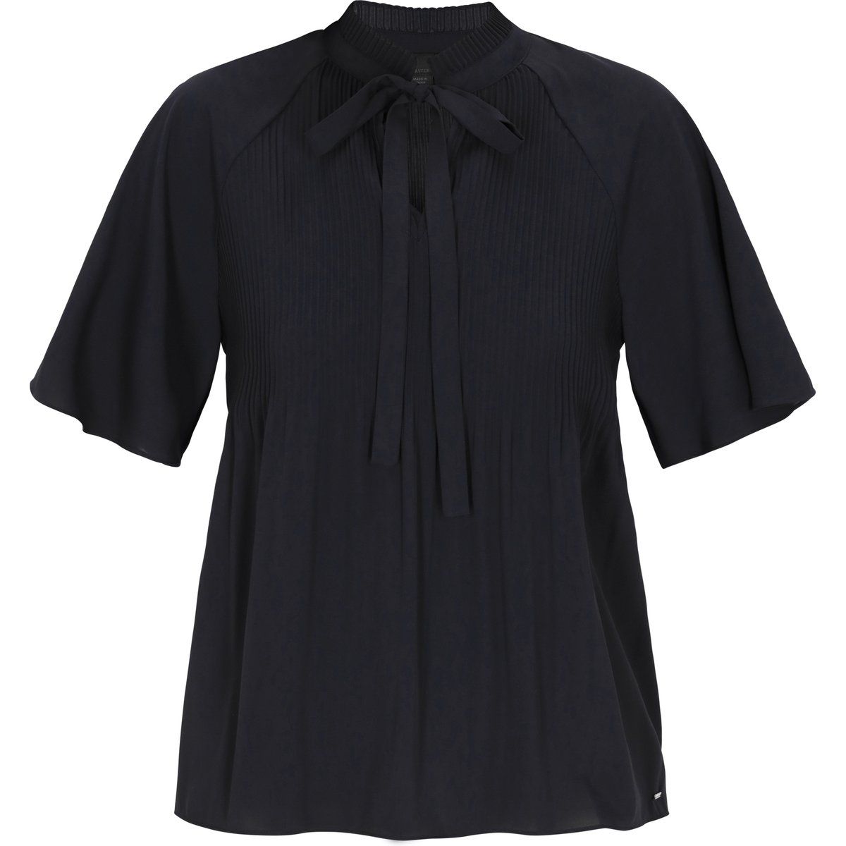 Elegante Plissee-Bluse mit Schluppe