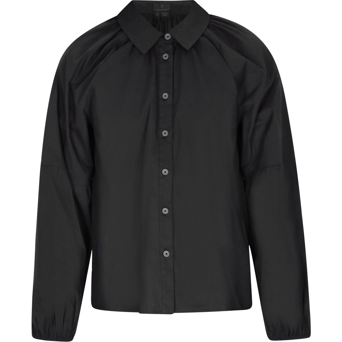 Bluse mit Volumenärmeln und Knopfleiste