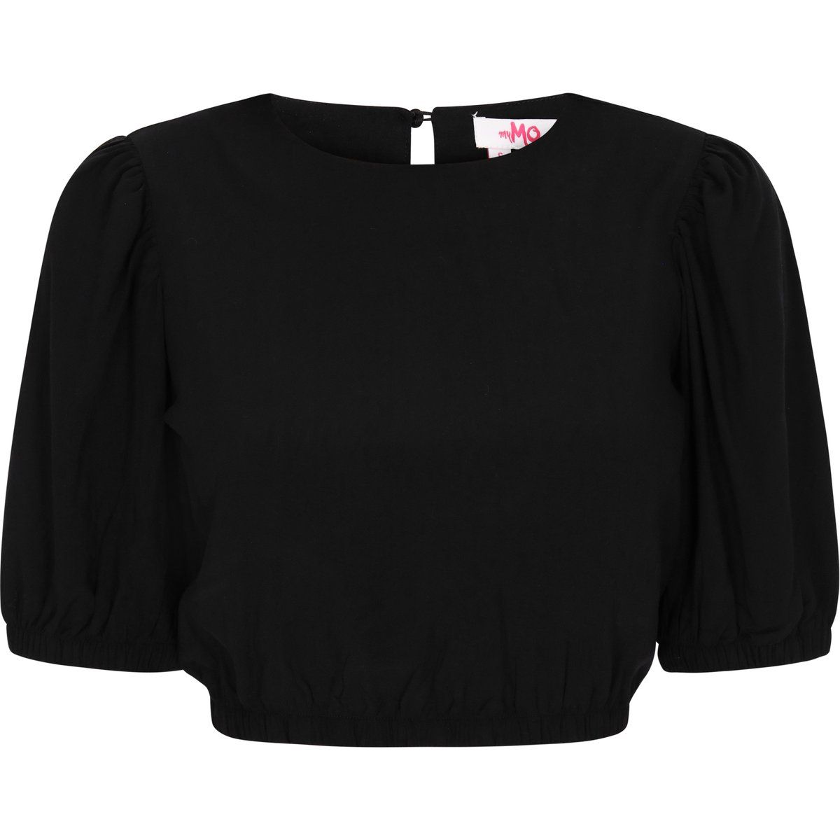 Kurzärmelige Crop-Bluse mit Puffärmeln