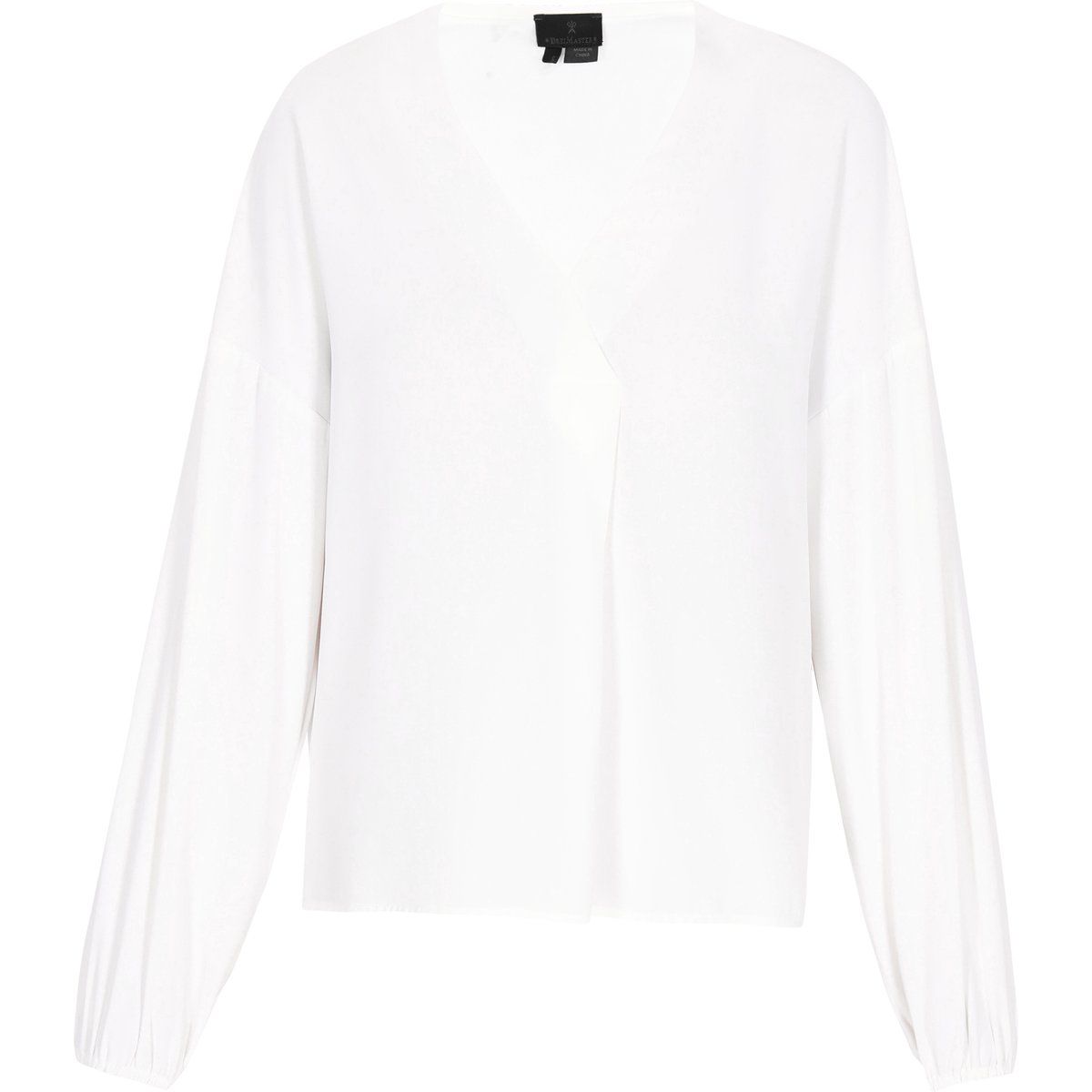 V-Ausschnitt Bluse mit Bischofsärmeln