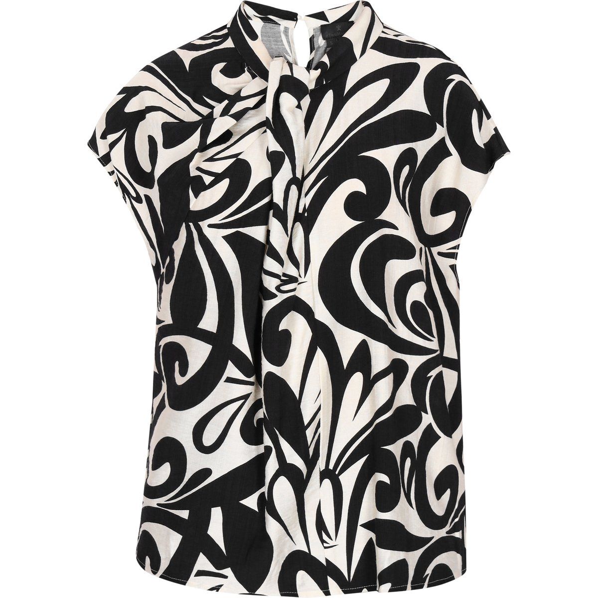 Bluse mit grafischem Wirbelmuster und Schluppe