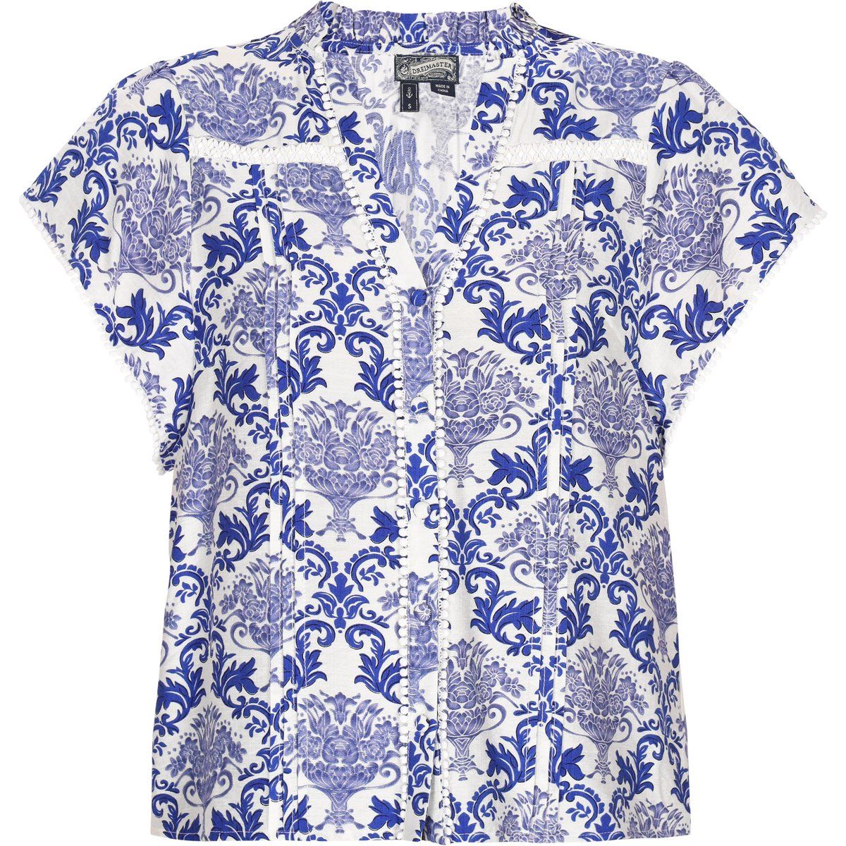 Bluse mit Flügelärmeln und Ornamentprint