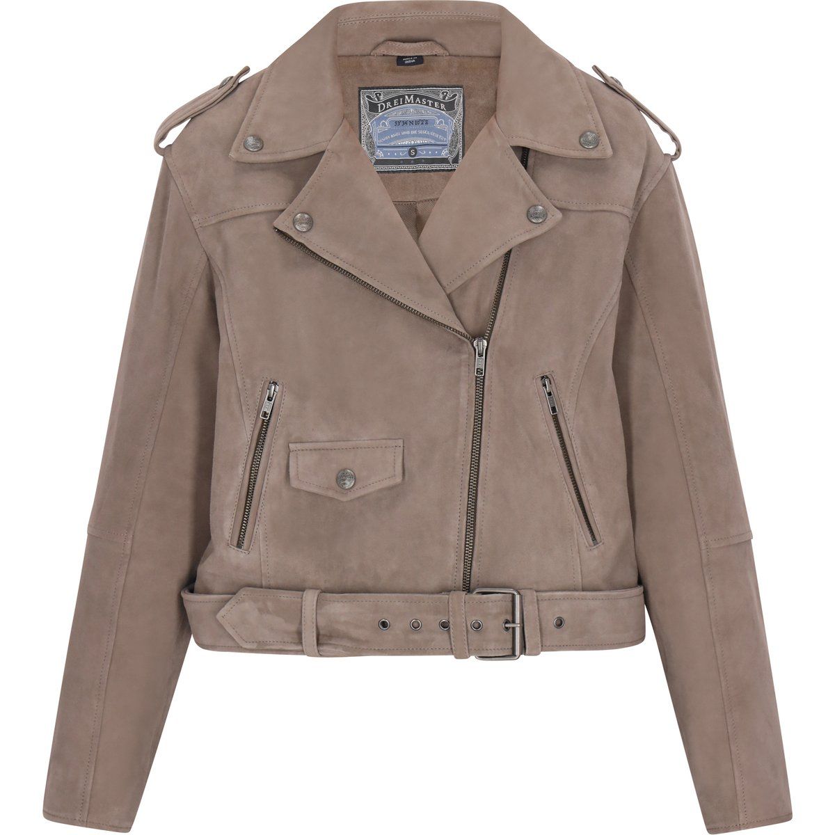 Vintage-Bikerjacke aus Ziegenveloursleder