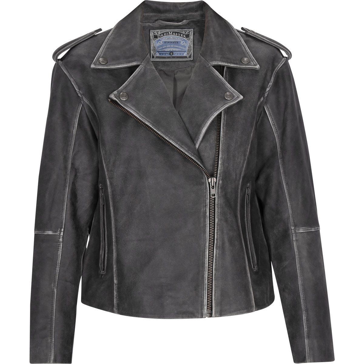 Bikerjacke aus Leder im Vintage-Look