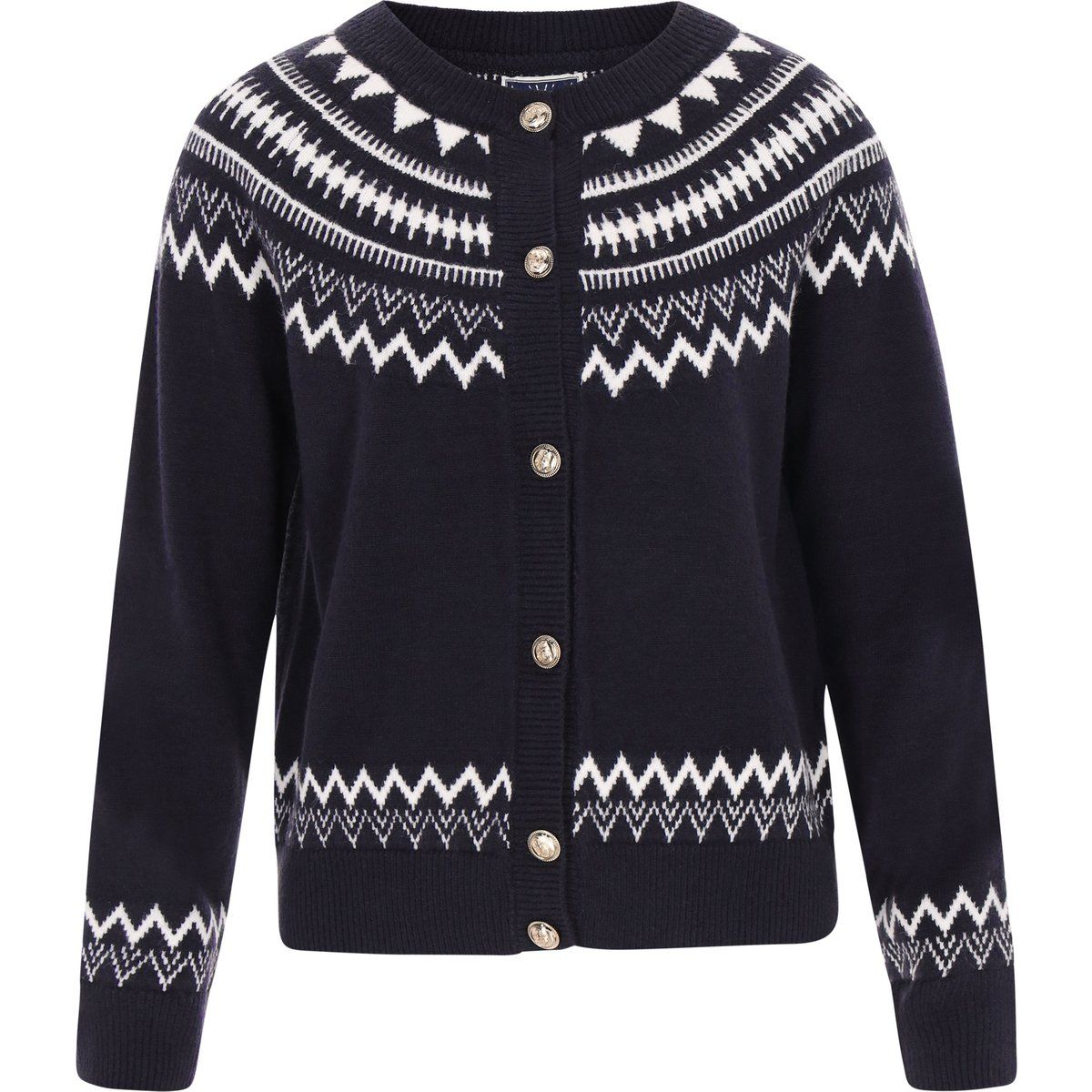 Klassische Strickjacke mit Norwegermuster