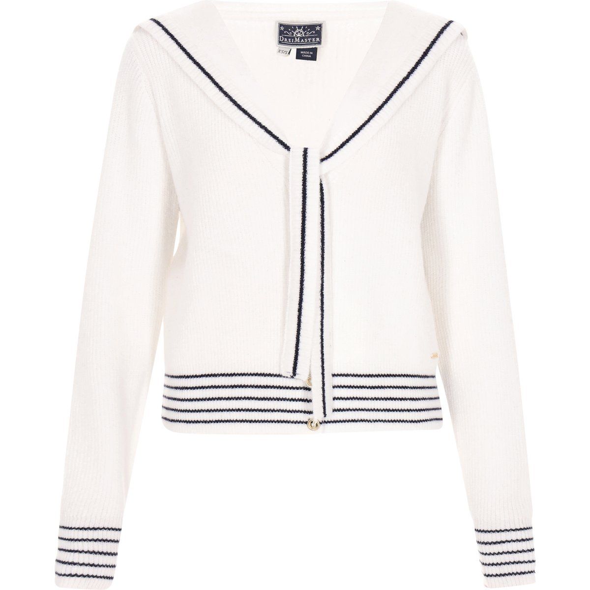 Strickjacke mit Matrosenkragen im Marine-Stil