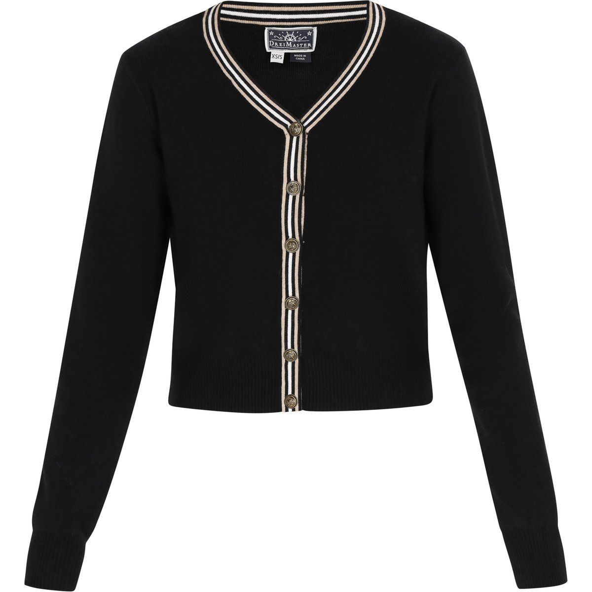 Preppy Strickjacke mit Kontraststreifen
