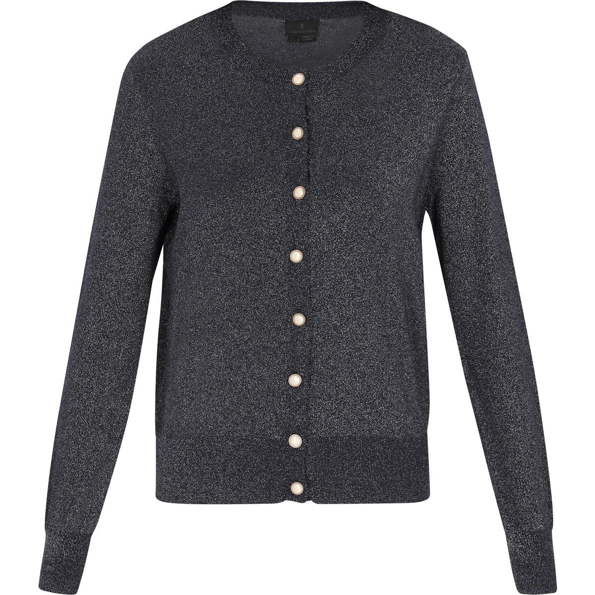Elegante schimmernde Strickjacke mit Knöpfen