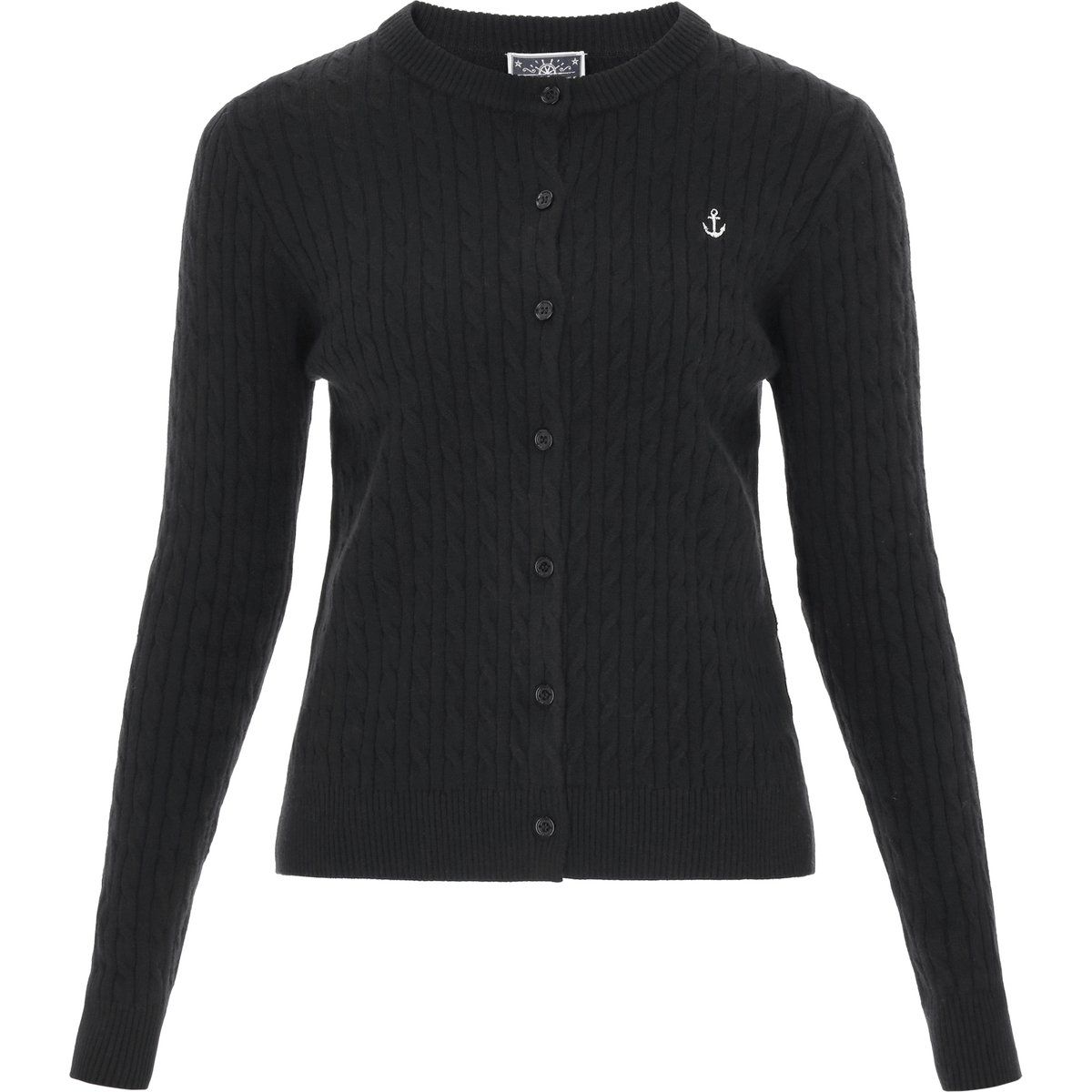 Zeitloser Zopfstrick-Cardigan mit Anker