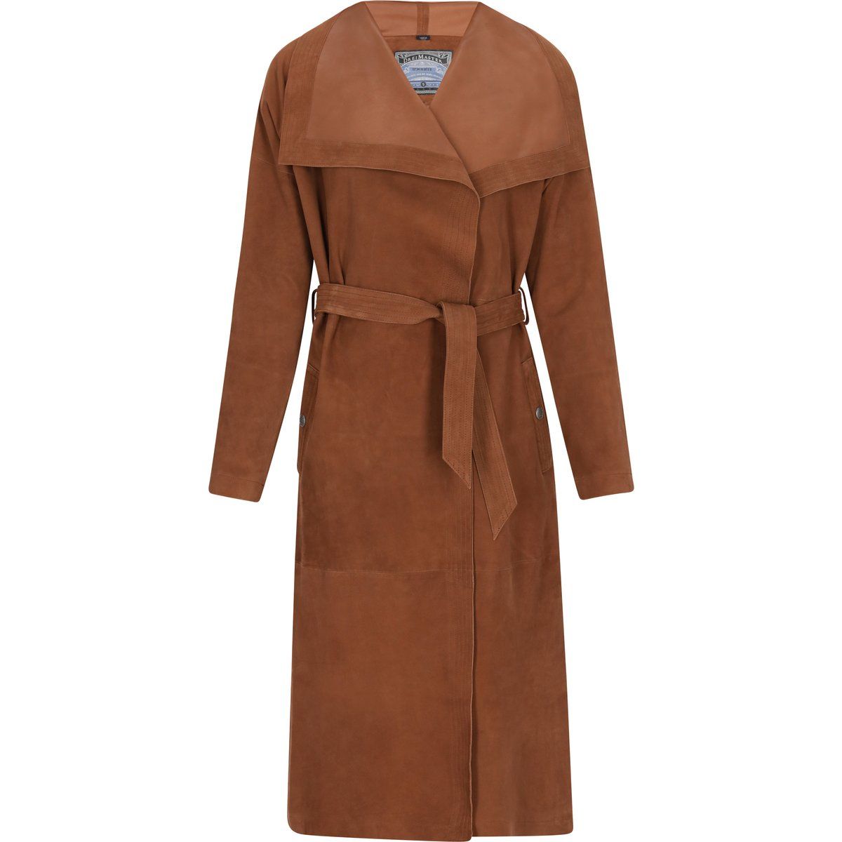 Wildleder-Trenchcoat mit Gürtel