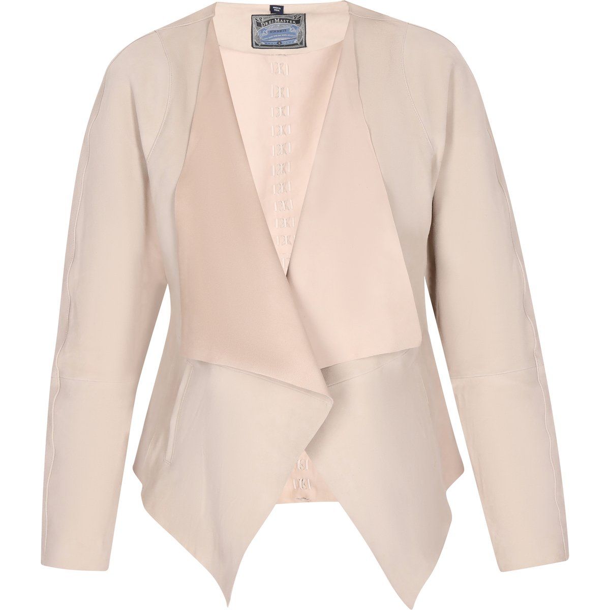 Weiche Lederjacke mit Wasserfallkragen