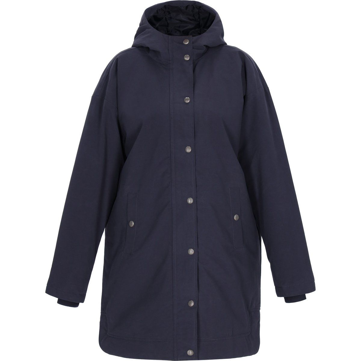 Oversized-Parka mit Kapuze und Druckknöpfen