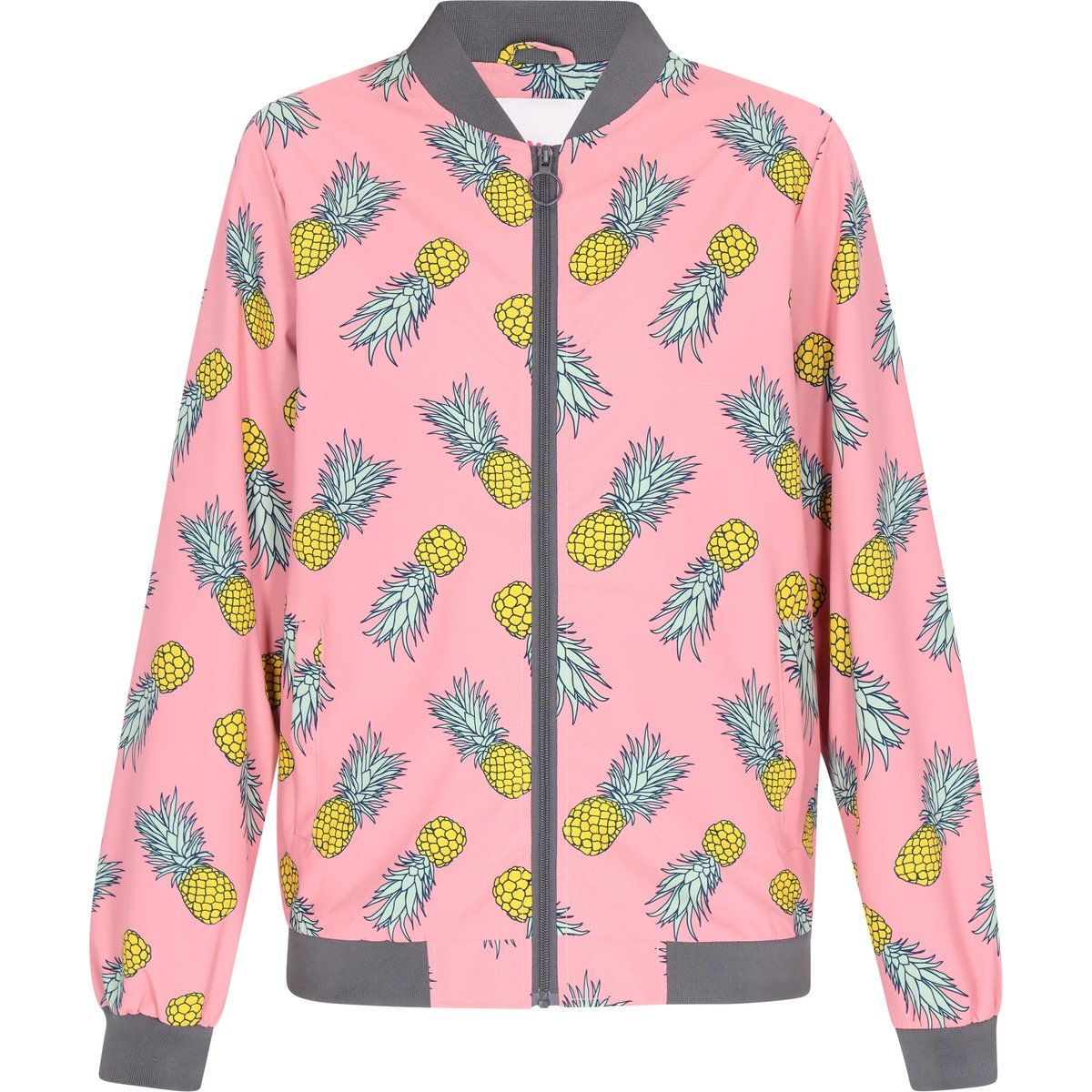Bomberjacke mit tropischem Ananas-Print