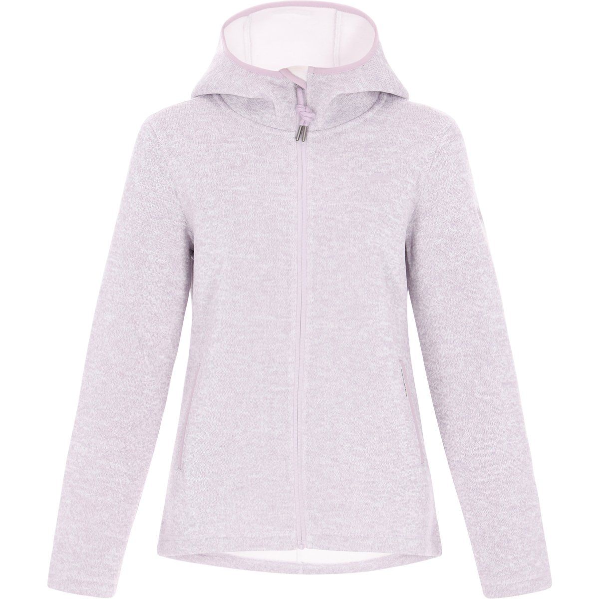 Melierte Fleecejacke mit Kapuze