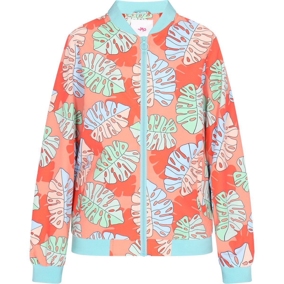 Bomberjacke mit tropischem Blätterprint