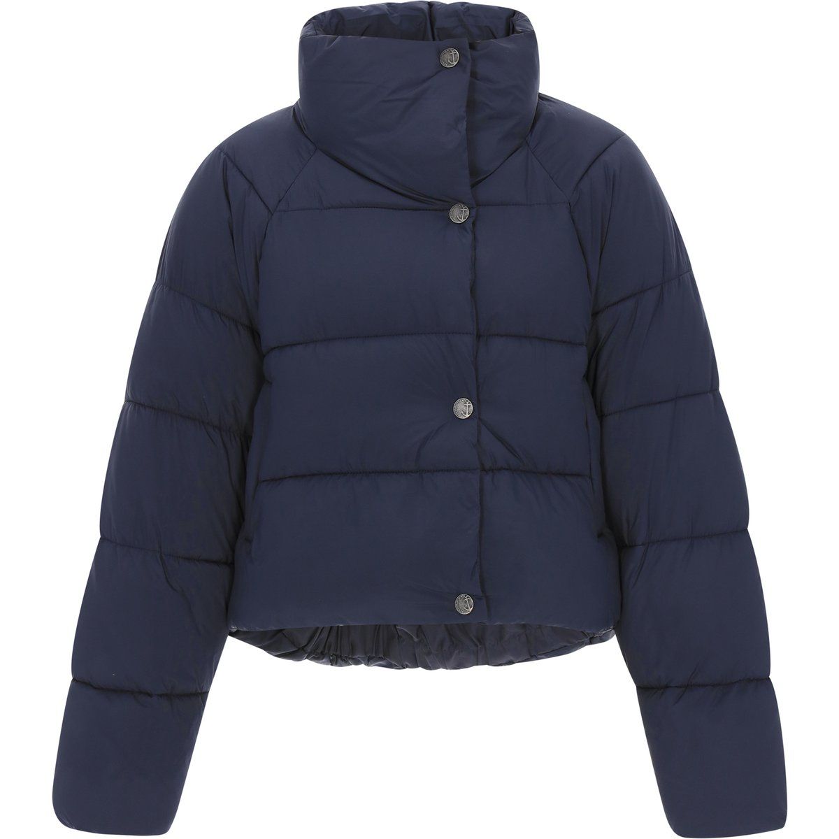 Kurze Steppjacke mit hohem Kragen