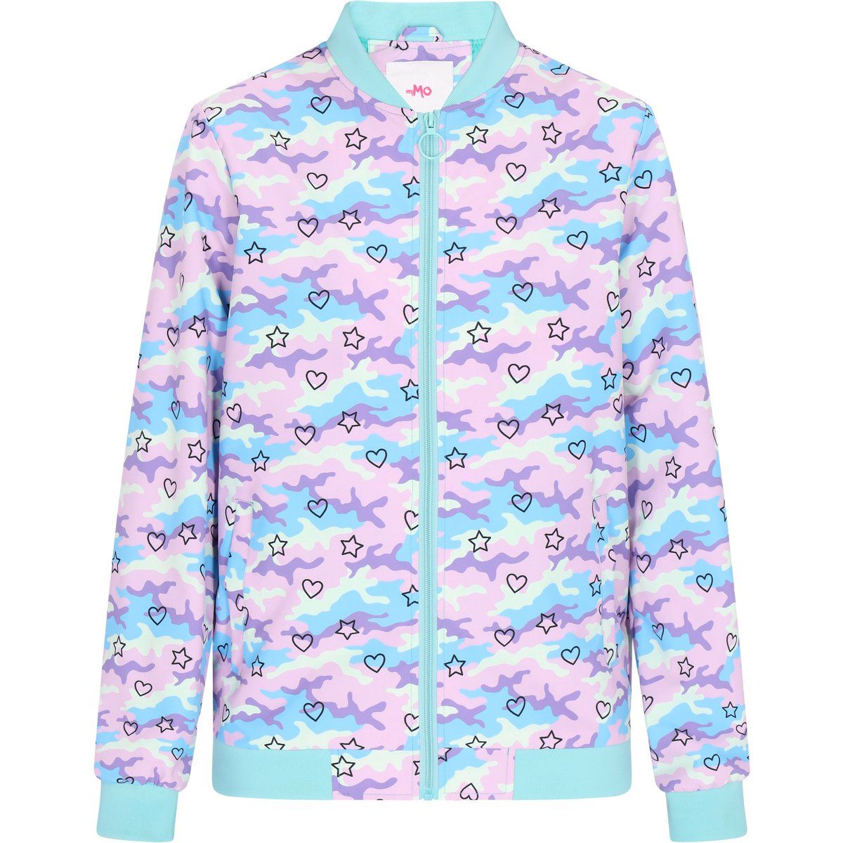 Bomberjacke mit pastellfarbenem Camouflage-Muster