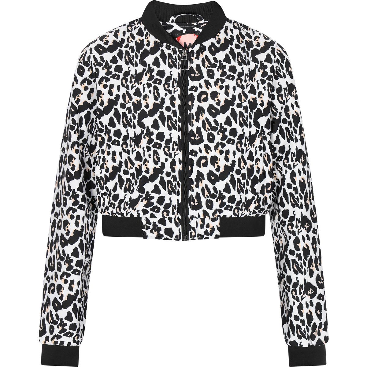 Kurze Bomberjacke mit Leopardenmuster