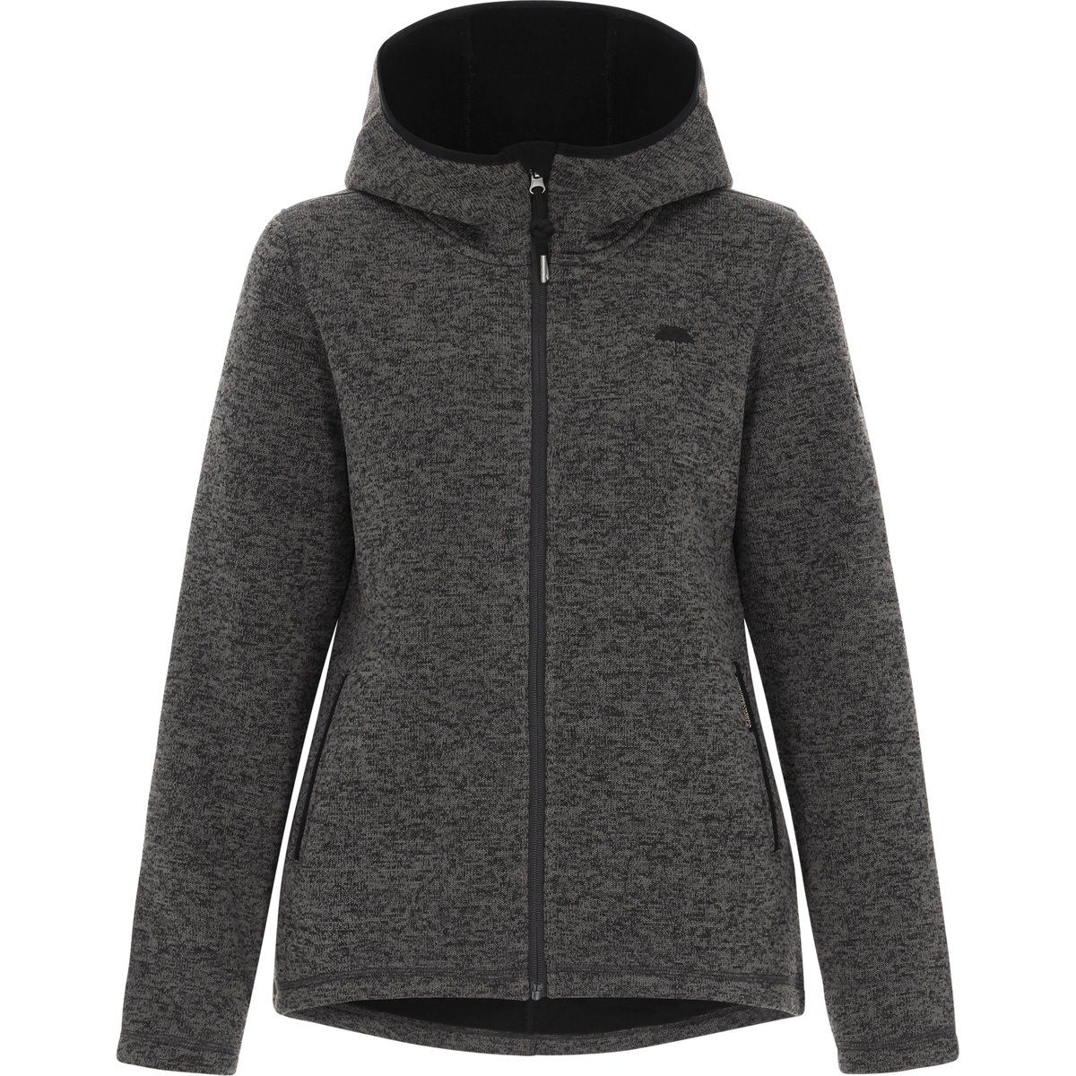 Melierter Fleece-Hoodie mit Reißverschluss