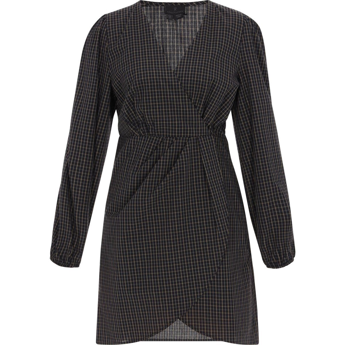 Kurzes Wickelkleid mit Karomuster