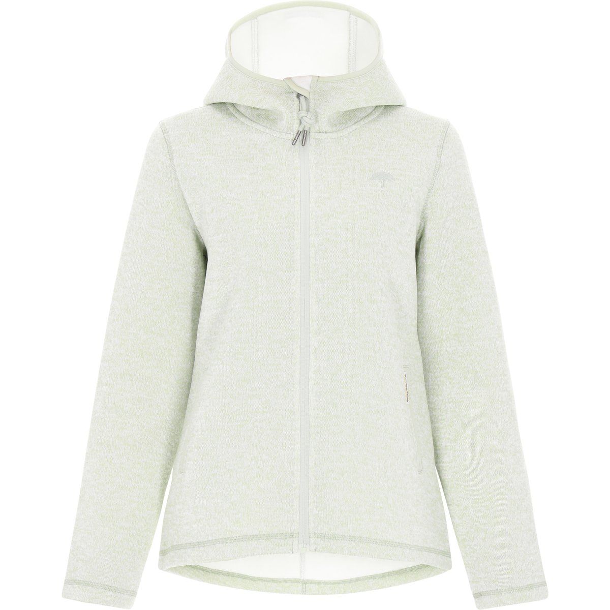 Melierte Microfleece-Jacke mit Kapuze