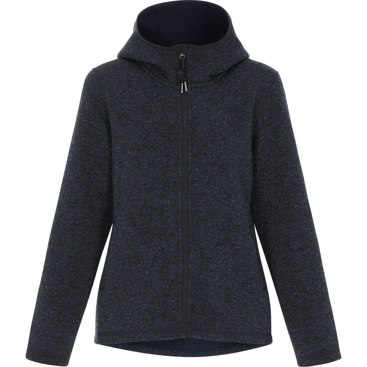 Melierte Fleecejacke mit Kapuze