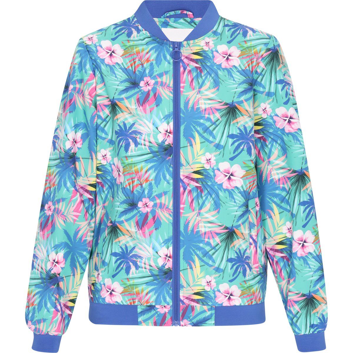 Bomberjacke mit tropischem Blumenmuster