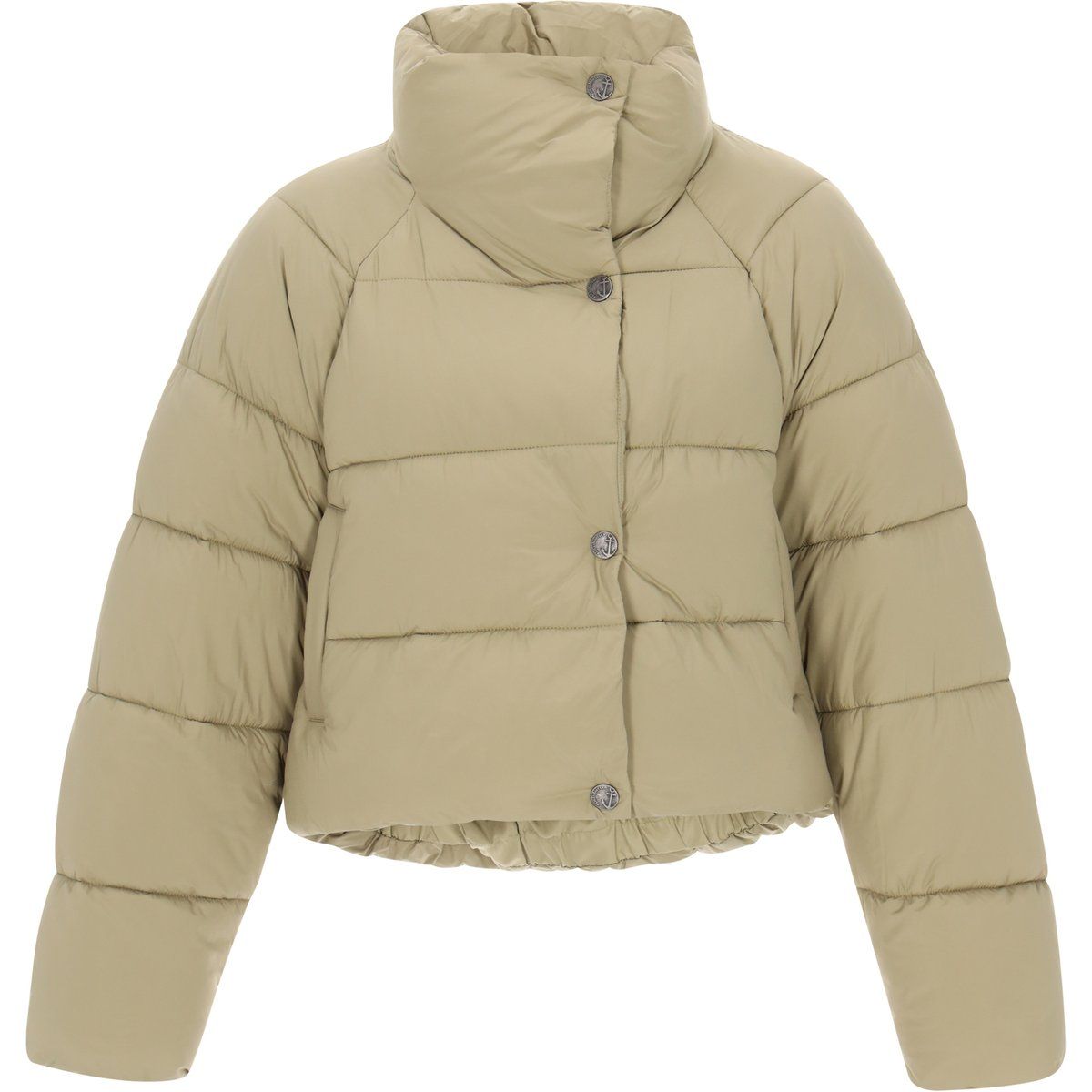 Moderne wattierte Kurzjacke mit Stehkragen