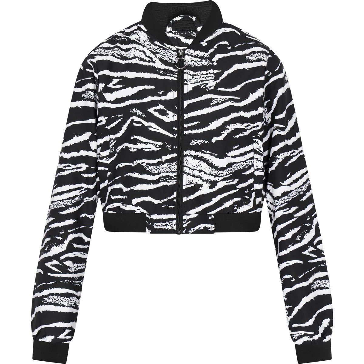 Kurze Bomberjacke mit Zebra-Print