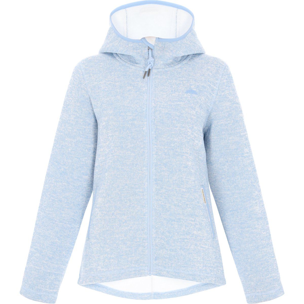 Melierte Fleece-Kapuzenjacke