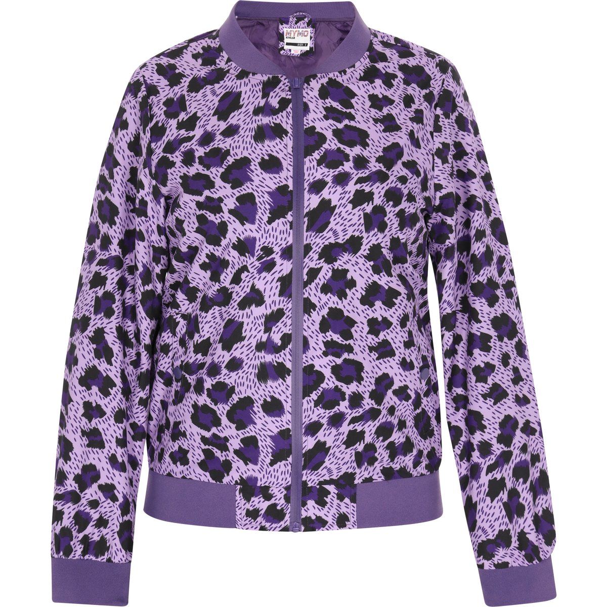 Bomberjacke mit Leopardenmuster und Reißverschluss