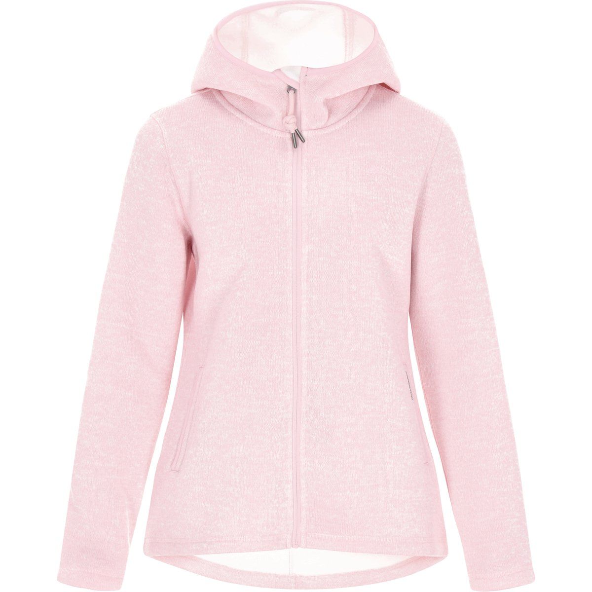 Melierte Fleecejacke mit Kapuze