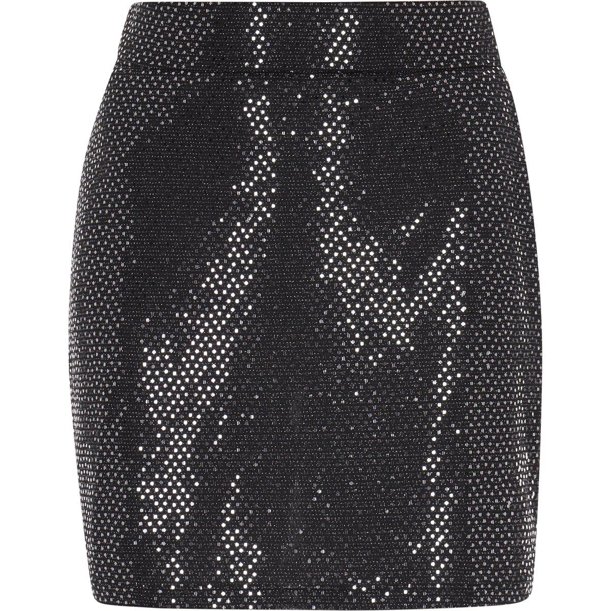 Schimmernder Strick-Minirock mit Metallic-Effekt